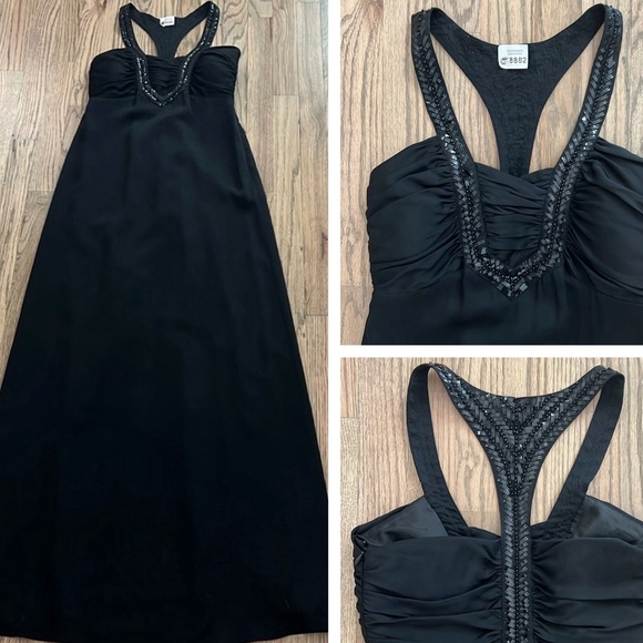 ANTONIO MELANI Dresses & Skirts - Antonio Melani Black Beaded Racerback Gown